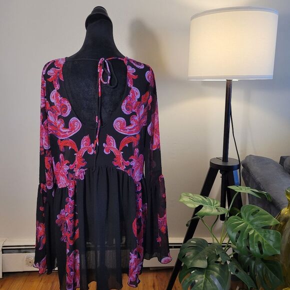 Free People Women's Pink & Black Dress - Picture 13 of 16